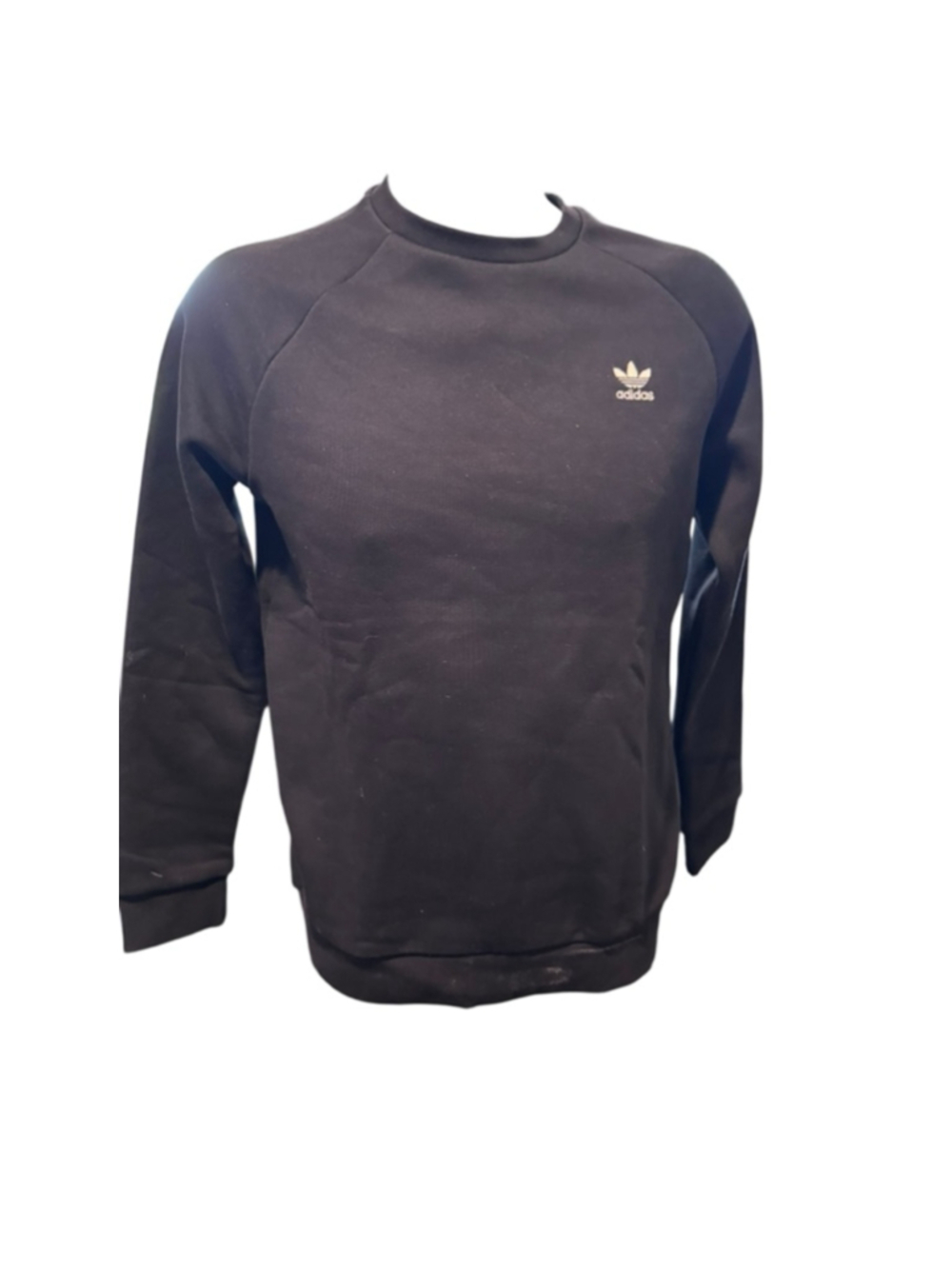 Men's Adidas Black Essential Crewneck Sweatshirt M with white Logo